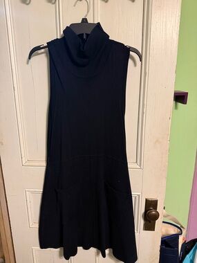 Emma & Michele Sleeveless Turtleneck Mini Dress - Black